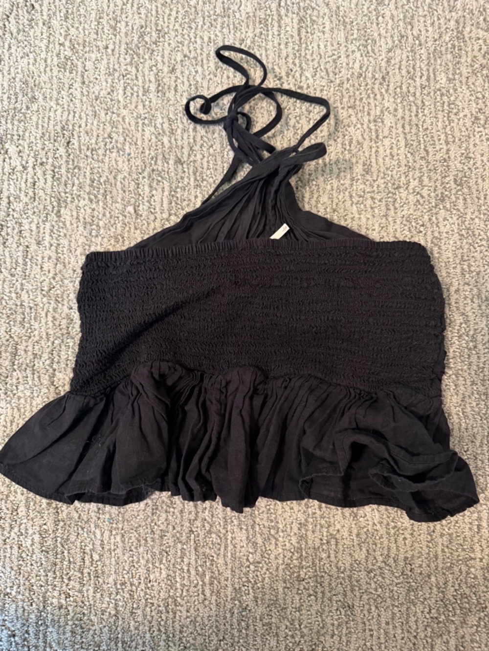 Free People Black Ruffled Halter Women’s Top - Picture 3 of 4